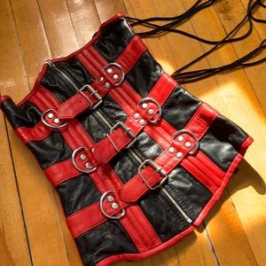 Authentic full Leather underbust Coset with buckles fetish, vampy, goth, costume